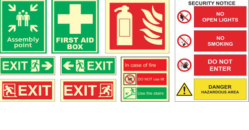 Safety Signage - Safety Spectacles - Protect Fire - Fire & Health Security
